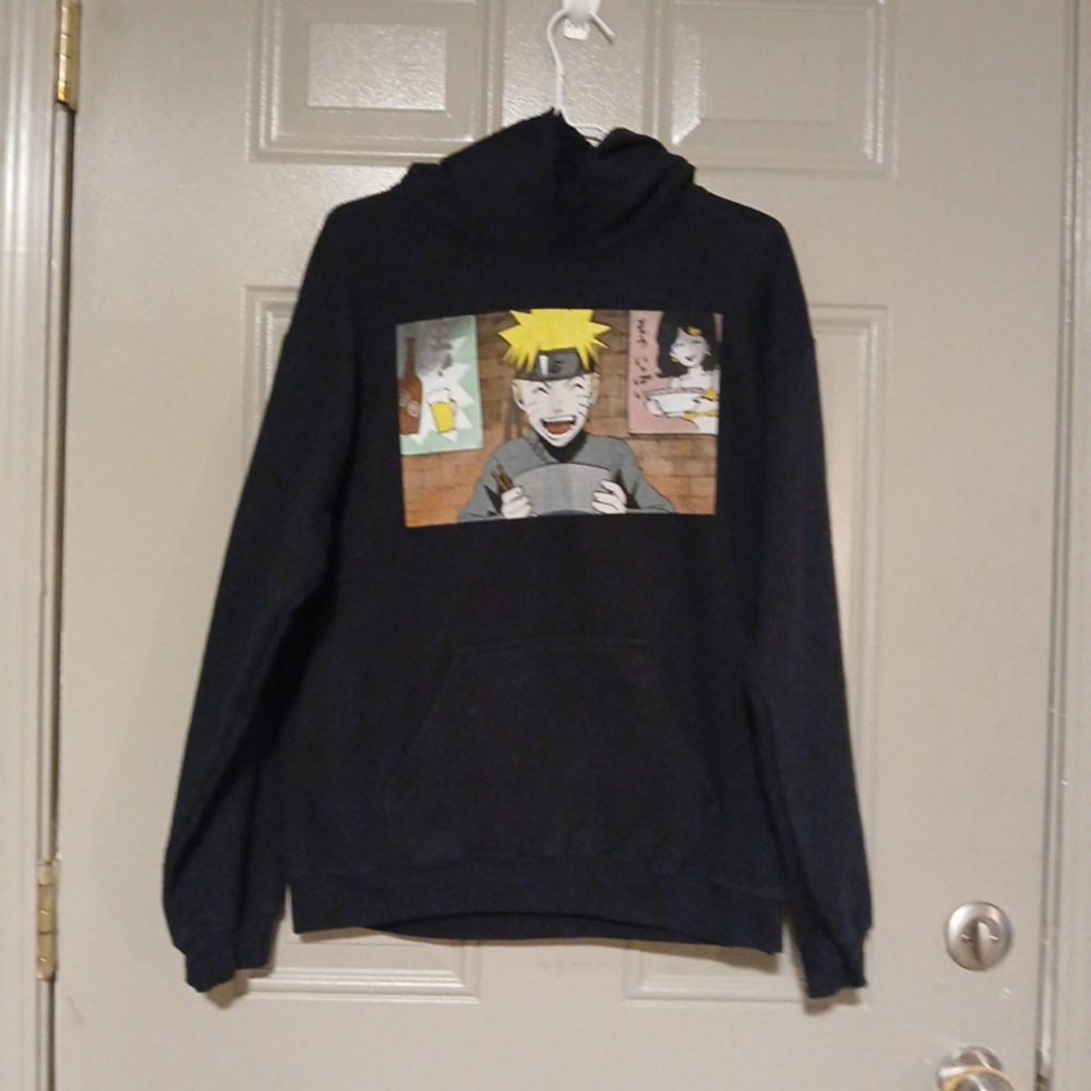 Naruto Shippuden Shonen Jump Hoodie Mens Pullover  Ichiraku Ramen Shop Black M